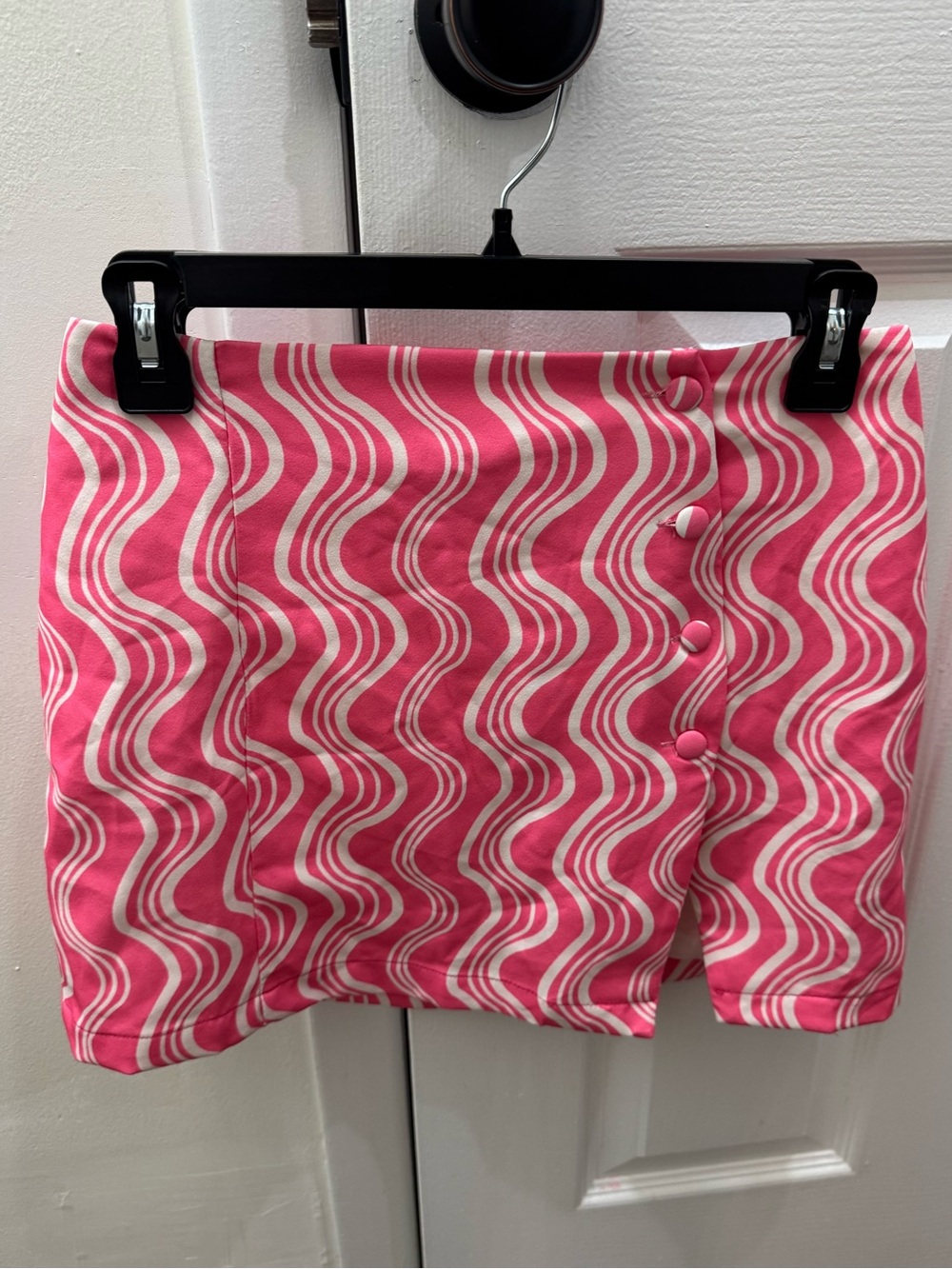 Pink Wave Print Mini Skirt- Galita